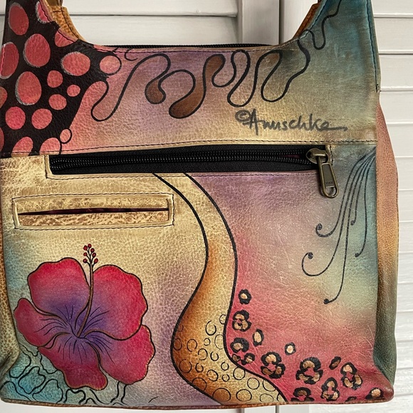 Anuschka Leather Triple Compartment Purse - Floral/Snake...